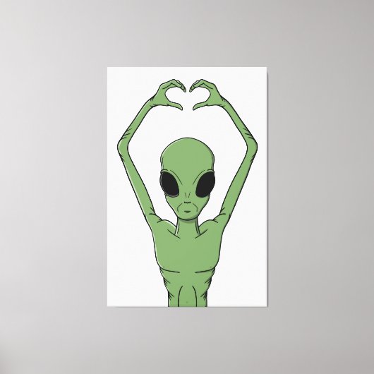 Alien-Herz-Pose Leinwanddruck (Vorderseite)