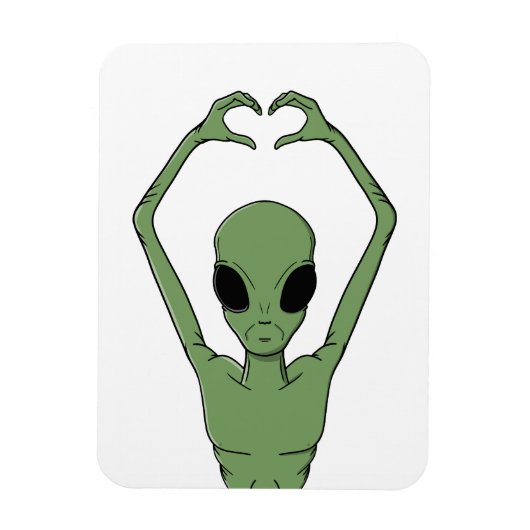 Alien-Herz-Pose Magnet (Vertikal)