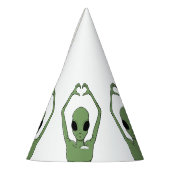 Alien-Herz-Pose Partyhütchen (Links)