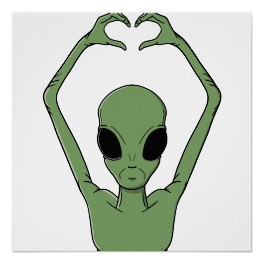 Alien-Herz-Pose Poster (Vorderseite)