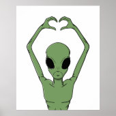 Alien-Herz-Pose Poster (Vorne)