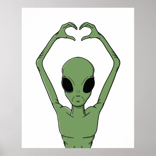 Alien-Herz-Pose Poster (Vorne)
