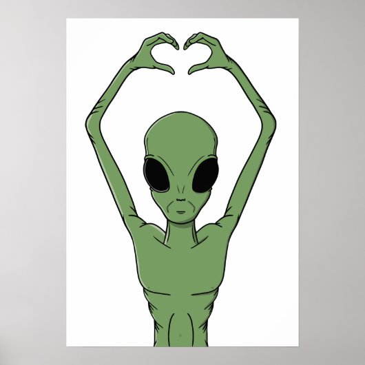 Alien-Herz-Pose Poster (Vorne)
