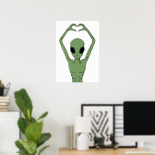Alien-Herz-Pose Poster (Heimbüro)