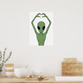 Alien-Herz-Pose Poster (Küche)