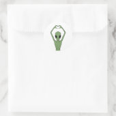 Alien-Herz-Pose Runder Aufkleber (Tasche)