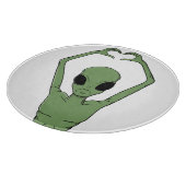 Alien-Herz-Pose Schneidebrett (Ecke)
