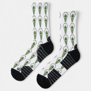 Alien-Herz-Pose Socken