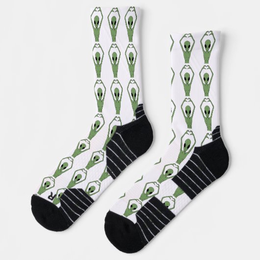 Alien-Herz-Pose Socken (Links)