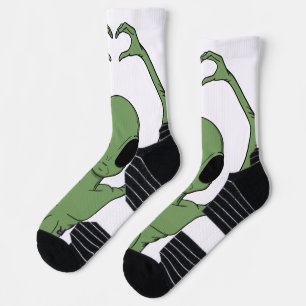 Alien-Herz-Pose Socken