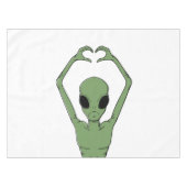 Alien-Herz-Pose Tischdecke (Vorderseite (Horizontal))