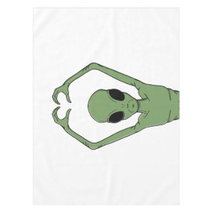 Alien-Herz-Pose Tischdecke