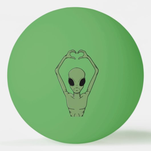 Alien-Herz-Pose Tischtennisball (Vorderseite)