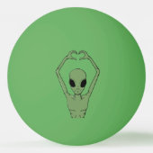 Alien-Herz-Pose Tischtennisball (Rückseite)