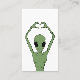 Alien-Herz-Pose Visitenkarte