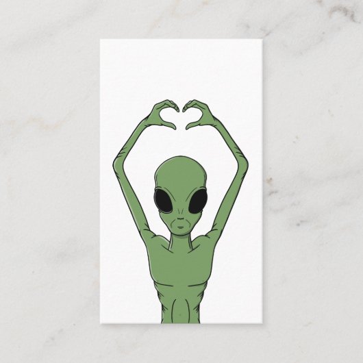 Alien-Herz-Pose Visitenkarte (Vorderseite)