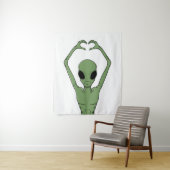 Alien-Herz-Pose Wandteppich (Beispiel)