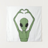 Alien-Herz-Pose Wandteppich (Vorderseite)