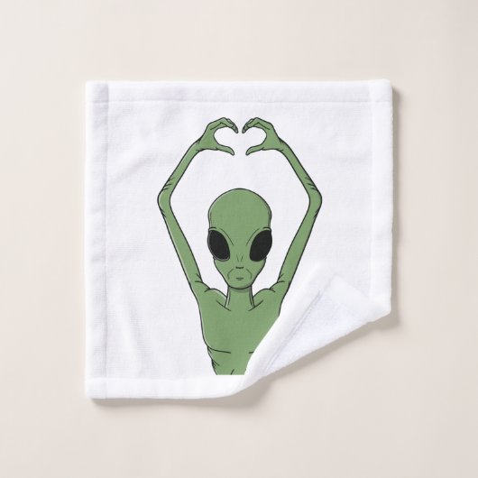 Alien-Herz-Pose Waschlappen (Waschlappen)