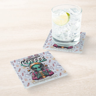 Alien hier für den Kaffee Glasuntersetzer