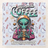 Alien hier für den Kaffee Glasuntersetzer (Vorderseite)