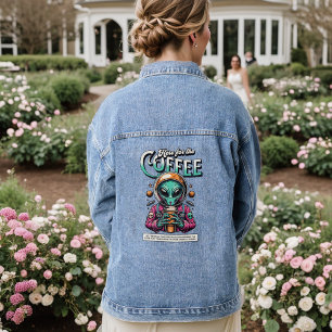 Alien hier für den Kaffee Jeansjacke