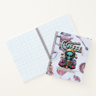 Alien hier für den Kaffee Notizblock