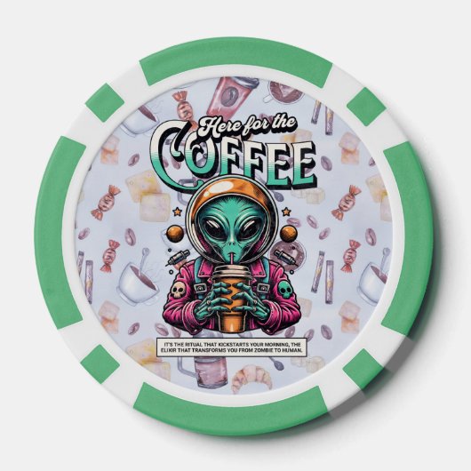 Alien hier für den Kaffee Pokerchips (Rückseite)