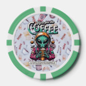 Alien hier für den Kaffee Pokerchips (Vorderseite)