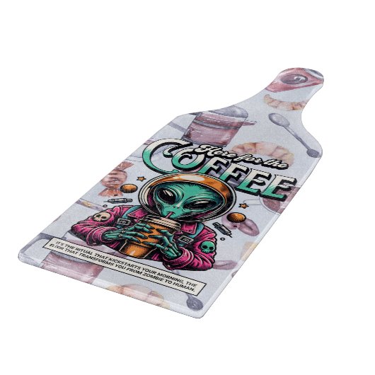 Alien hier für den Kaffee Schneidebrett (Ecke)