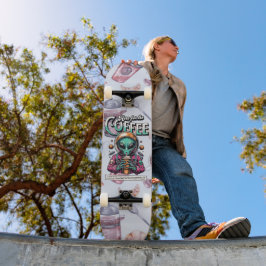 Alien hier für den Kaffee Skateboard