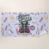 Alien hier für den Kaffee Strandtuch (Vorderseite)