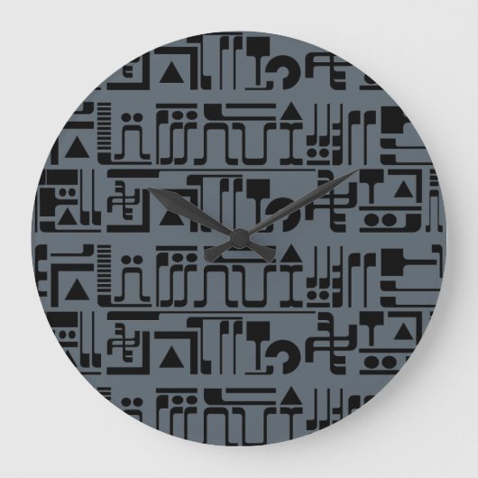 Alien Hieroglyphs Große Wanduhr (Vorderseite)