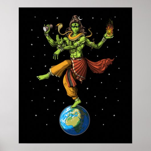 Alien Hindu Lord Shiva Poster (Vorne)