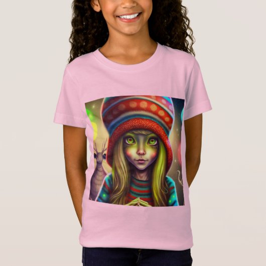 Alien Hippie Girl Gift. T-Shirt (Vorderseite)