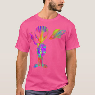 Alien Hippie Saturn Silhouette I Außerirdischen Uf T-Shirt