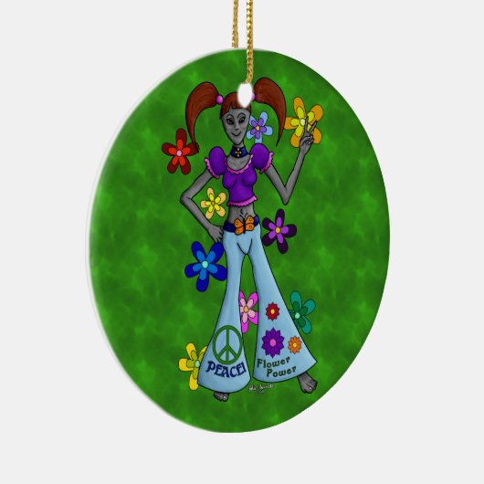 Alien Hippy Keramikornament (Rechts)