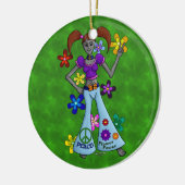 Alien Hippy Keramikornament (Links)