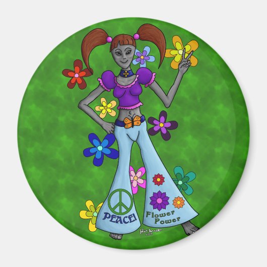 Alien Hippy Magnet (Vorne)