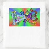 Alien Hippy Rectangle Rechteckiger Aufkleber (Tasche)