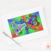 Alien Hippy Rectangle Rechteckiger Aufkleber (Umschlag)