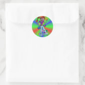 Alien Hippy Round Runder Aufkleber (Tasche)