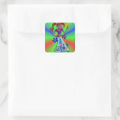 Alien Hippy Square Quadratischer Aufkleber (Tasche)