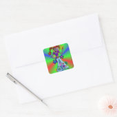 Alien Hippy Square Quadratischer Aufkleber (Umschlag)