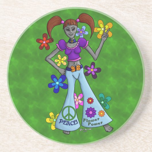 Alien Hippy Untersetzer (Vorne)