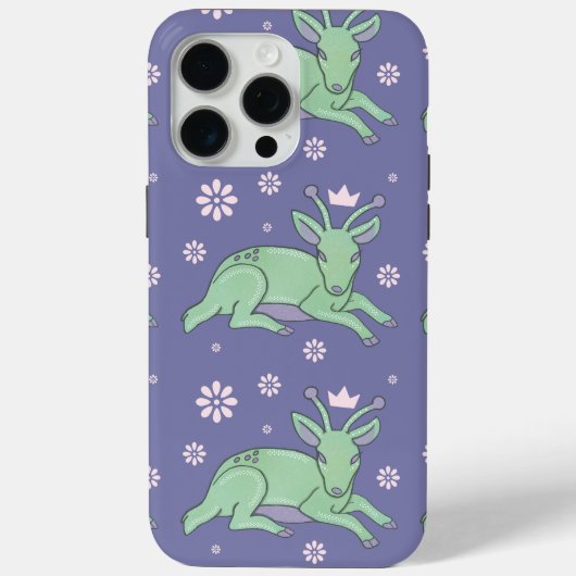 Alien-Hirsch-Volks kunst | Whimsical grüner Hirsch Case-Mate iPhone Hülle (Rückseite)