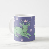 Alien-Hirsch-Volks kunst | Whimsical Grüner Hirsch Kaffeetasse (Vorderseite Links)
