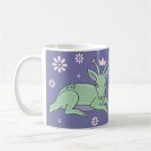 Alien-Hirsch-Volks kunst | Whimsical Grüner Hirsch Kaffeetasse (Links)