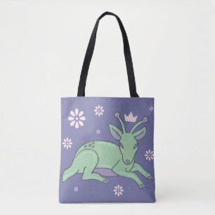 Alien-Hirsch-Volks kunst Whimsical Grüner Hirsch Tasche