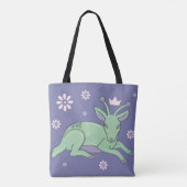 Alien-Hirsch-Volks kunst | Whimsical Grüner Hirsch Tasche (Rückseite)